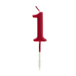 Vela roja metalizada número 1 - Ibili
