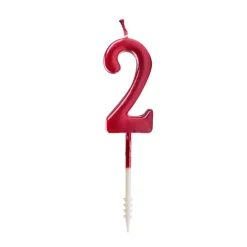 Vela roja metalizada número 2 - Ibili