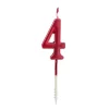 Vela roja metalizada número 4 - Ibili