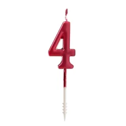Vela roja metalizada número 4 - Ibili