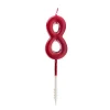 Vela roja metalizada número 8 - Ibili