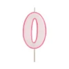 Vela rosa con purpurina número 0 - Modecor