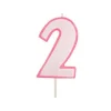 Vela rosa con purpurina número 2 - Modecor