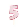 Vela rosa con purpurina número 5 - Modecor