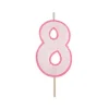 Vela rosa con purpurina número 8 - Modecor