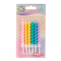 Velas de colores twisted (6) - Dekora