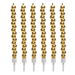Velas largas burbujas doradas (6) - Dekora