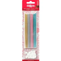 Velas largas colores metalizados (16) - Dekora