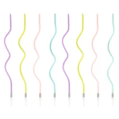 Velas largas onduladas colores pastel (8) - PartyDeco