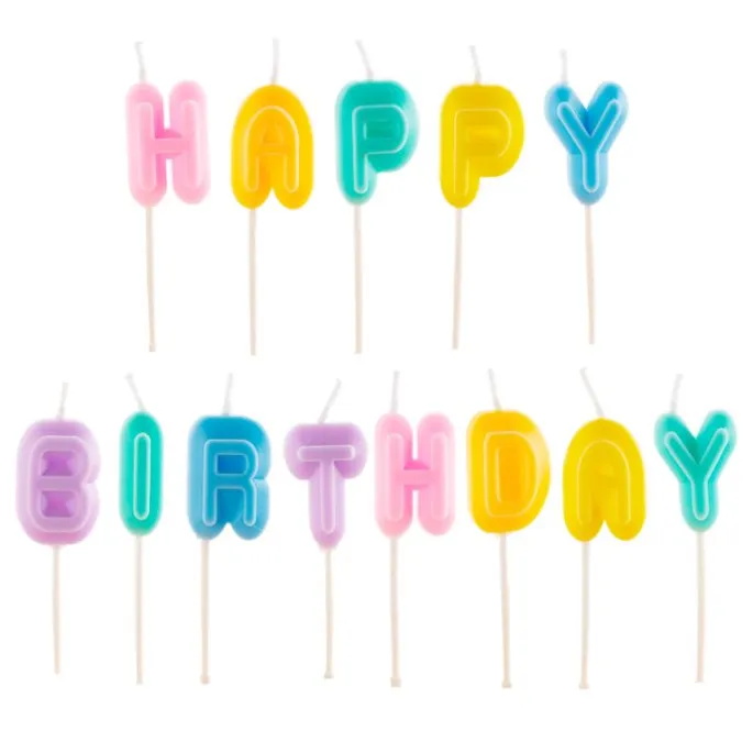 Velas letras colores Happy Birthday (13) - Dekora