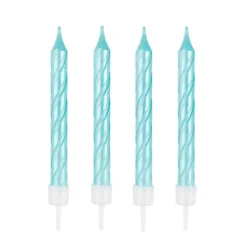 Velas perladas azules (4) - Modecor