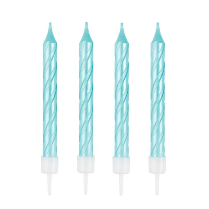 Velas perladas azules (4) - Modecor