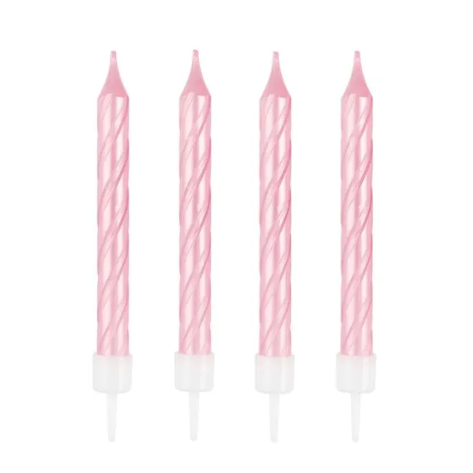 Velas perladas rosas (4) - Modecor