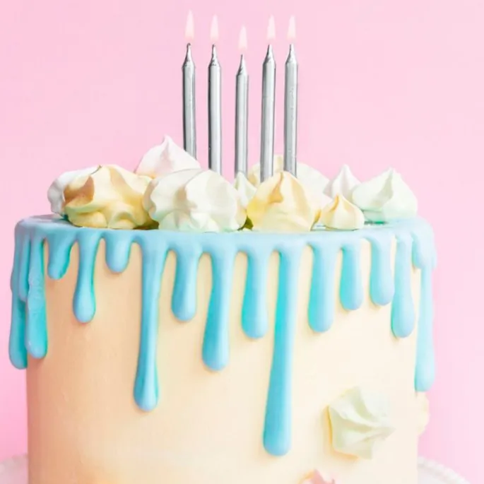 Velas plateadas (6) - PartyDeco