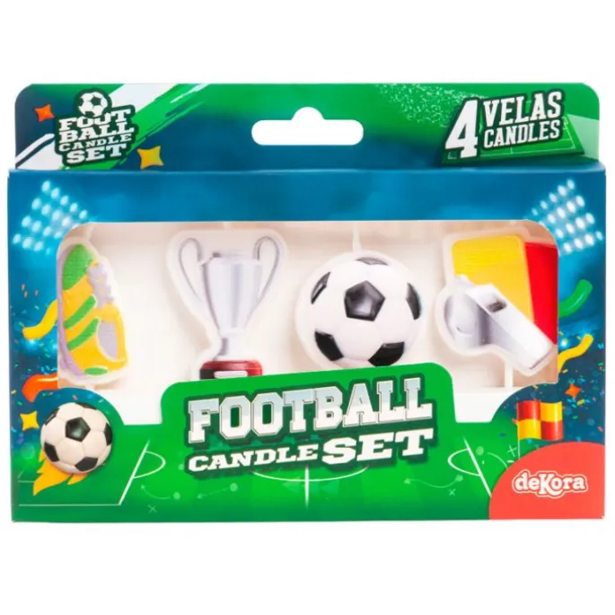Velas zapatilla, trofeo, pelota y balón de fútbol (4) - Dekora