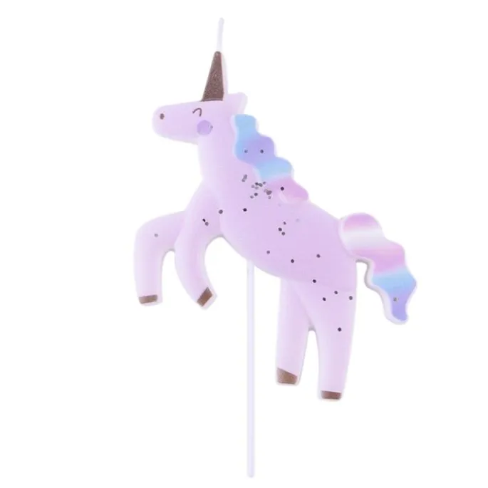 Vela unicornio con purpurina - PME