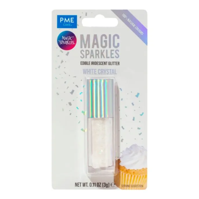 Virutas de purpurina blancas White Crystal Sparkles 3 g - PME