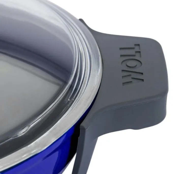 Wok Iron azul cobalto tapa cristal 20 cm - Hierro fundido - Woll + REGALO bolsa conservación